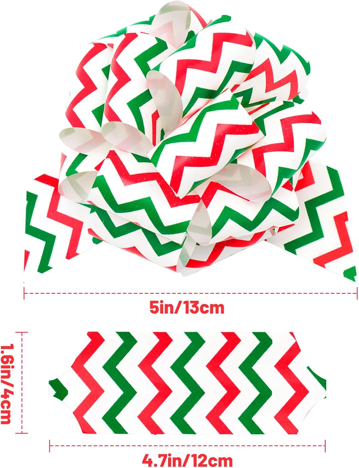 Christmas Pull Bows 24PCS Bows for Gift Baskets Wrapping Large 5” Wide Christmas Tree Bows for Present Wrap, 12 Multicolor Christmas Bows